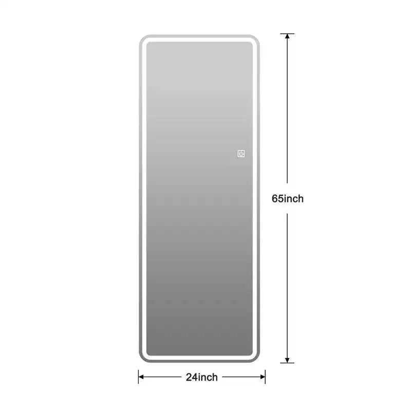 Specchio da parete a figura intera 65 x 24 pollici Specchio LED con oscuramento e illuminazione a 3 colori adatto per camere da letto e spogliatoi