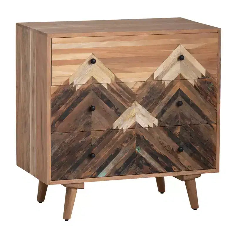 Crestview Collection Brown Solid Wood 3 Drawer Accent Chest