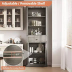 COZONY Armadio Contenitore Alto 170 cm con Ante e Ripiani, Dispensa Organizzatore Autoportante
