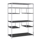 Libreria Royal Hampton con 7 ripiani e motivo geometrico, argento e grigio scuro