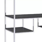 Libreria Royal Hampton con 7 ripiani e motivo geometrico, argento e grigio scuro