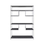 Libreria Royal Hampton con 7 ripiani e motivo geometrico, argento e grigio scuro