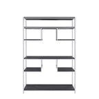 Libreria Royal Hampton con 7 ripiani e motivo geometrico, argento e grigio scuro