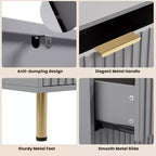 Credenza moderna con 6 cassetti profondi a coste e gambe in metallo, cassettiera organizer in legno, tavolino per camera da letto, soggiorno, corridoio, camera dei bambini