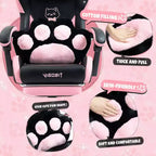 Okak Sedia Girevole da Gaming per Gatti Moderna e Carina con Cuscino Lombare a Zampa, Sedia da Lavoro Ergonomica Elevata Sedia da Computer per Adulti