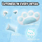 Okak Sedia Girevole da Gaming per Gatti Moderna e Carina con Cuscino Lombare a Zampa, Sedia da Lavoro Ergonomica Elevata Sedia da Computer per Adulti