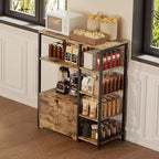COZONY 32 Mobile Bar Angolare Piccolo con Contenitore, Credenza Compatta, Mobile Bar da Fattoria con Ante e Cassetti