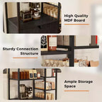 COZONY 32 Mobile Bar Angolare Piccolo con Contenitore, Credenza Compatta, Mobile Bar da Fattoria con Ante e Cassetti