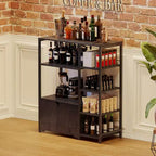 COZONY 32 Mobile Bar Angolare Piccolo con Contenitore, Credenza Compatta, Mobile Bar da Fattoria con Ante e Cassetti
