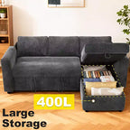 Dyonery divano letto estraibile a tre posti da 81 pollici, con contenitore e tasche laterali, schienale regolabile, divano letto convertibile, ciniglia