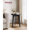 Compact Round Nightstand, Small Side End Table, Mid-Century Modern Style, for Tight Spaces