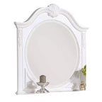 Specchio per Comò Royal Hampton, Cornice Intagliata da 42 Pollici, Legno Massello Bianco Classico