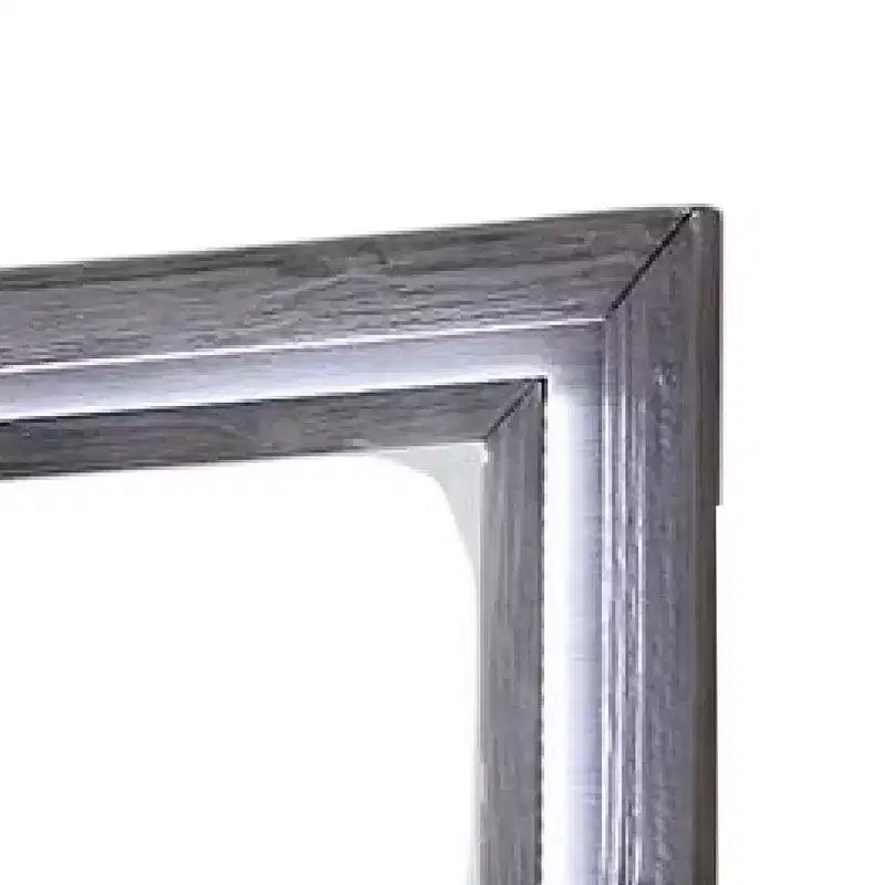 Specchio per comò Royal Hampton, luci a LED bianche, cornice in legno massello grigio da 46 pollici