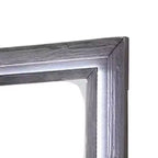 Specchio per comò Royal Hampton, luci a LED bianche, cornice in legno massello grigio da 46 pollici