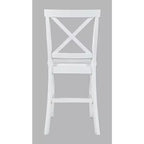 Jofran, sgabello da bar con schienale a X in legno spazzolato Coastal Tides (set da 2)