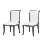 Set di 2 sedie da pranzo imbottite in stile rustico con schienale curvo, sedie da cucina in legno massello, sedie laterali senza braccioli per sala da pranzo - Panipeachy