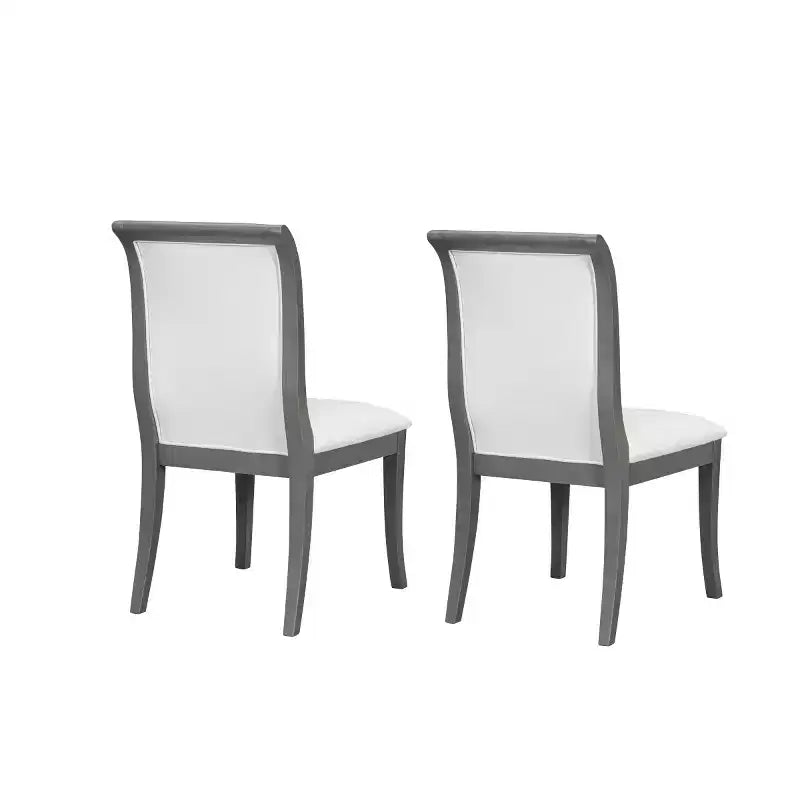 Set di 2 sedie da pranzo imbottite in stile rustico con schienale curvo, sedie da cucina in legno massello, sedie laterali senza braccioli per sala da pranzo - Panipeachy