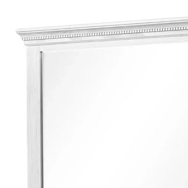Specchio cassettiera Royal Hampton, vetro bisellato, legno massello grigio invecchiato, 40 pollici