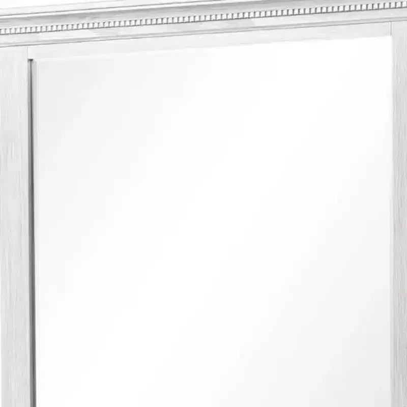 Specchio cassettiera Royal Hampton, vetro bisellato, legno massello grigio invecchiato, 40 pollici