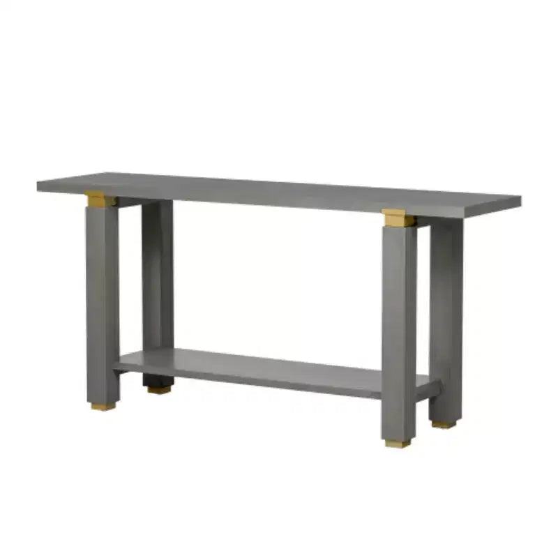 62,9 Tavolino Console Moderno Minimalista, Tavolo da Ingresso in Legno con Ripiano e Dettagli in Metallo per Corridoio, Salotto o Dietro il Divano - Panipeachy