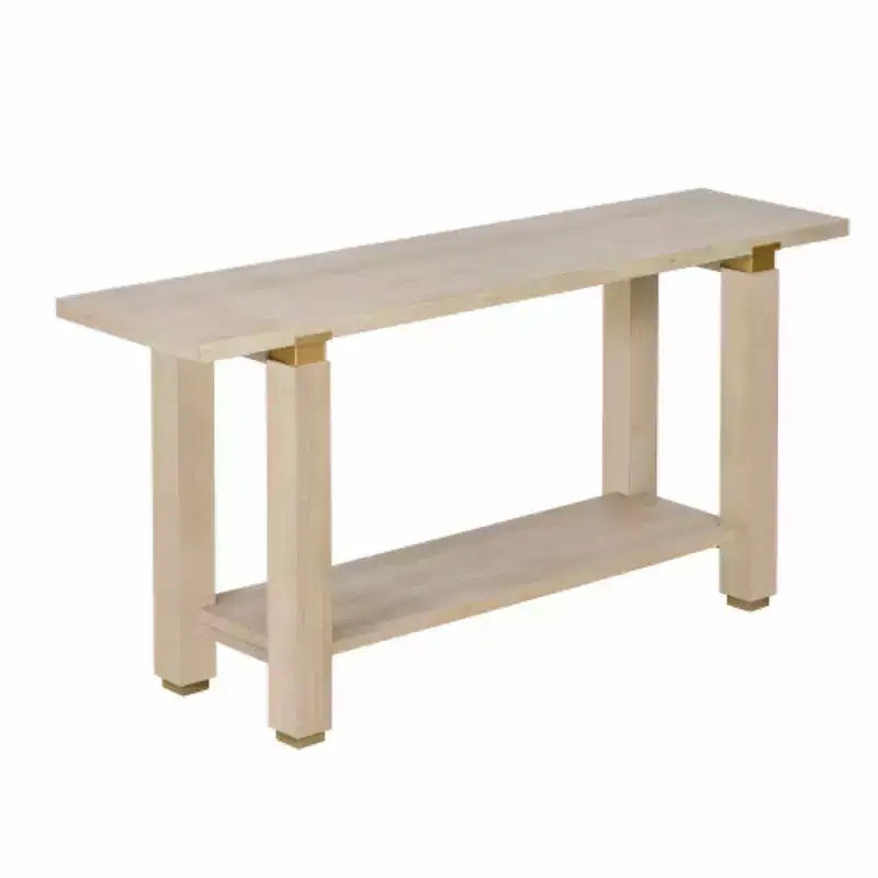 62,9 Tavolino Console Moderno Minimalista, Tavolo da Ingresso in Legno con Ripiano e Dettagli in Metallo per Corridoio, Salotto o Dietro il Divano - Panipeachy