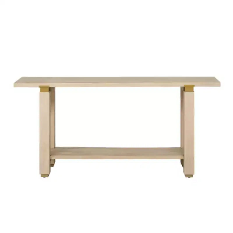 62,9 Tavolino Console Moderno Minimalista, Tavolo da Ingresso in Legno con Ripiano e Dettagli in Metallo per Corridoio, Salotto o Dietro il Divano - Panipeachy