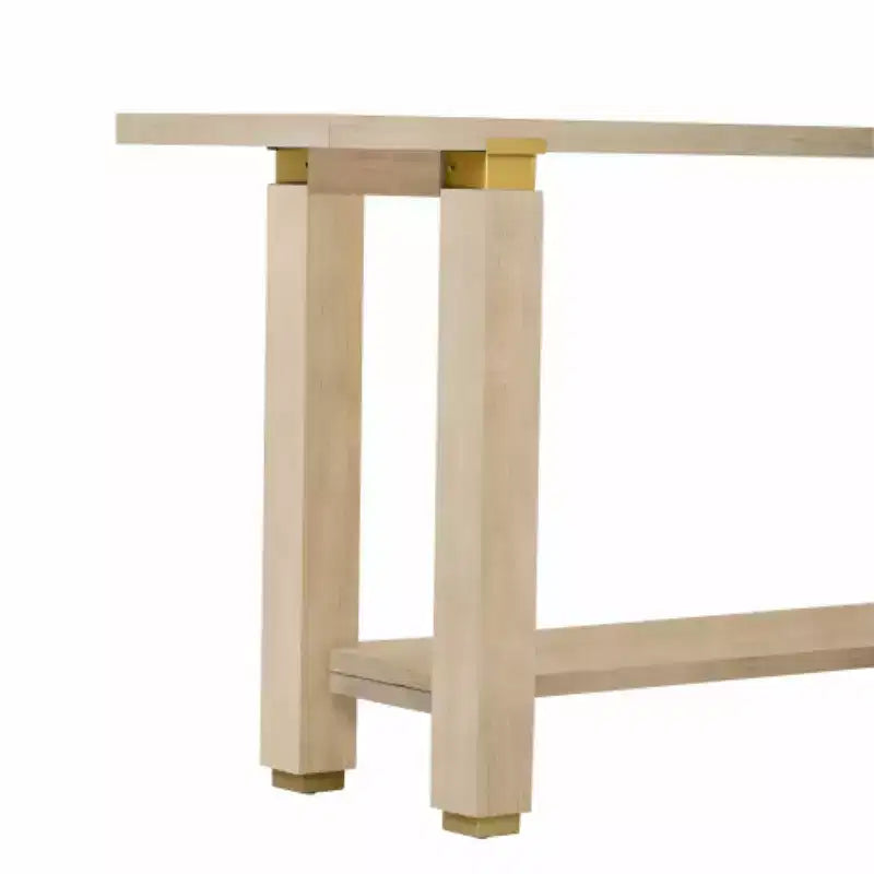 62,9 Tavolino Console Moderno Minimalista, Tavolo da Ingresso in Legno con Ripiano e Dettagli in Metallo per Corridoio, Salotto o Dietro il Divano - Panipeachy