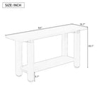 62,9 Tavolino Console Moderno Minimalista, Tavolo da Ingresso in Legno con Ripiano e Dettagli in Metallo per Corridoio, Salotto o Dietro il Divano - Panipeachy