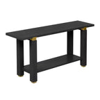 62,9 Tavolino Console Moderno Minimalista, Tavolo da Ingresso in Legno con Ripiano e Dettagli in Metallo per Corridoio, Salotto o Dietro il Divano - Panipeachy