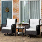 Set bistrò da patio, mobili da portico con rotazione a 360 gradi e funzione dondolo, 28,25x30,75x36,25