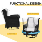 Set bistrò da patio, mobili da portico con rotazione a 360 gradi e funzione dondolo, 28,25x30,75x36,25