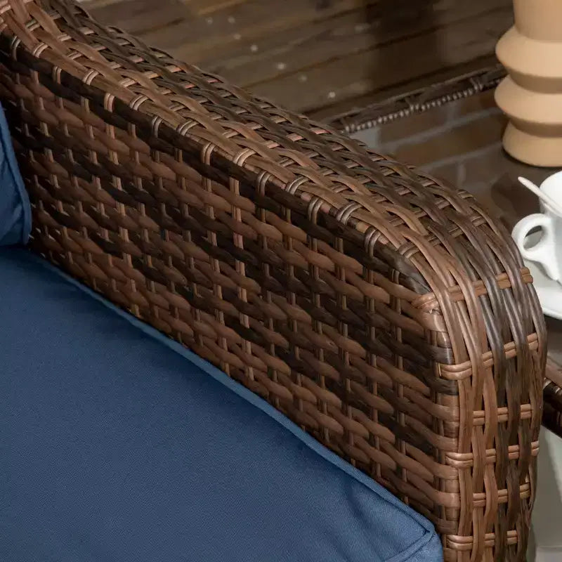 Set bistrò da patio, mobili da portico con rotazione a 360 gradi e funzione dondolo, 28,25x30,75x36,25