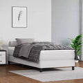 Bed Frame White Faux leather, Plywood, Engineered wood Twin XL