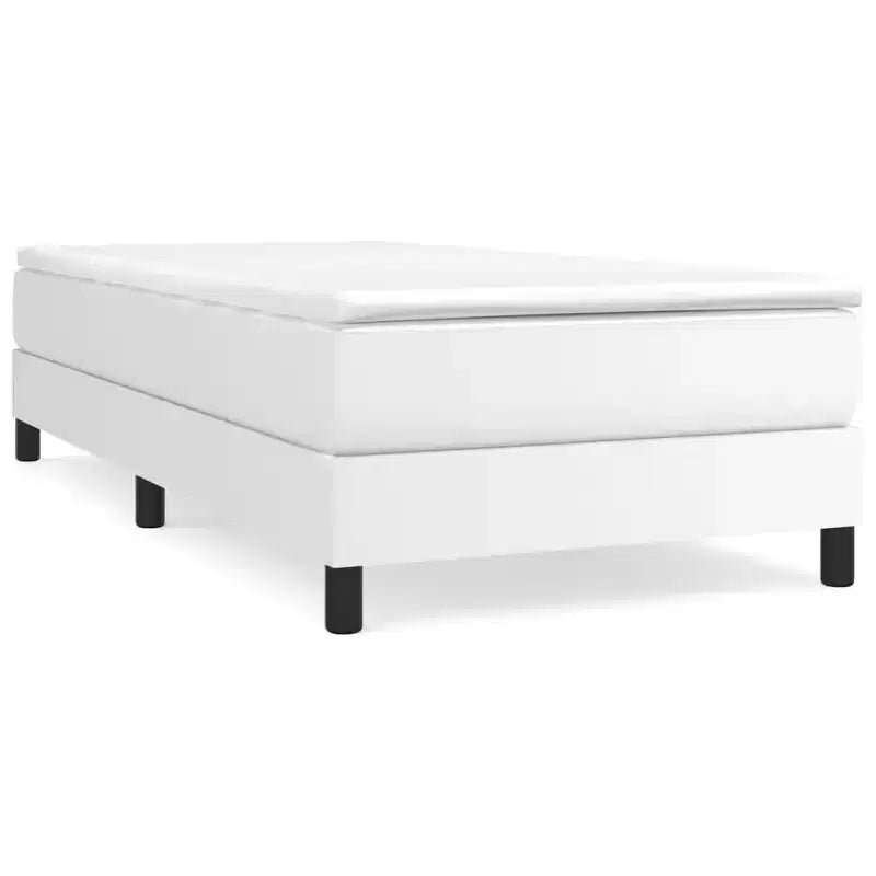 Base letto similpelle bianca, compensato, legno ingegnerizzato Twin XL