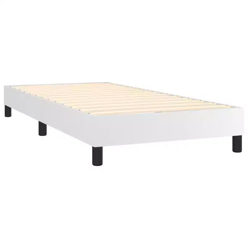 Base letto similpelle bianca, compensato, legno ingegnerizzato Twin XL