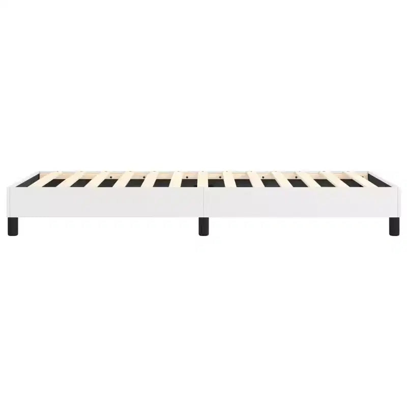 Base letto similpelle bianca, compensato, legno ingegnerizzato Twin XL