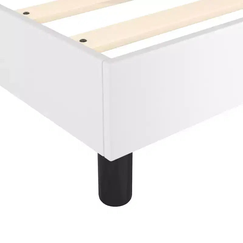 Base letto similpelle bianca, compensato, legno ingegnerizzato Twin XL