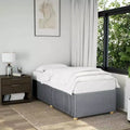 Bed Frame Light Grey Polyester, plywood, engineered wood Twin XL