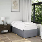 Bed Frame Light Grey Polyester, plywood, engineered wood Twin XL