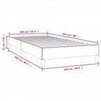 Struttura letto in velluto grigio scuro, compensato, legno multistrato, Twin XL