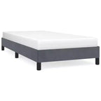 Struttura letto in velluto grigio scuro, compensato, legno multistrato, Twin XL