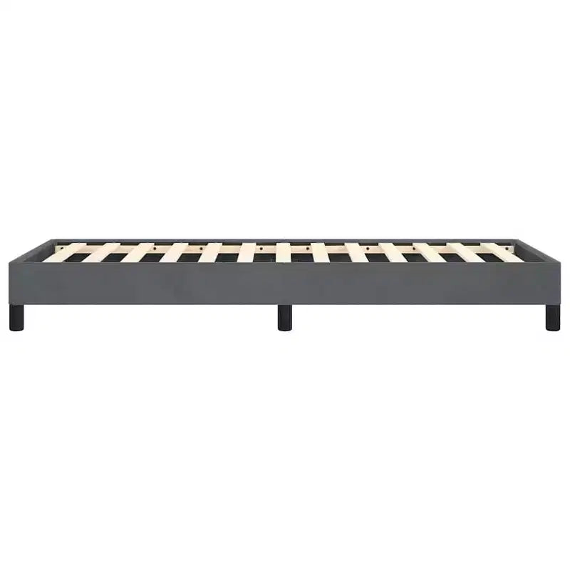 Struttura letto in velluto grigio scuro, compensato, legno multistrato, Twin XL