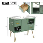 Mobile bagno da 90 cm con lavabo, top in resina, 2 cassetti e 2 ripiani a giorno, mobiletto contenitore per bagno di casa