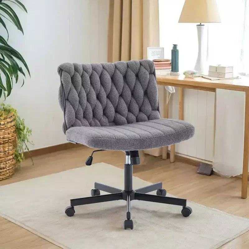 Sedia da scrivania ampia, sedia Criss Cross con funzione dondolo e altezza regolabile, comoda sedia girevole senza braccioli