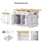 Set di 3 per isola da cucina, carrello mobile con 2 sgabelli da bar, tavolo con 3 cassetti, ante a ribalta a 2 ante, presa di corrente per sala da pranzo