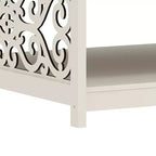 Tavolino da caffè quadrato Galano con pannelli decorativi intagliati e ripiano inferiore 34,9 L x 34,9 P x 17,1 A