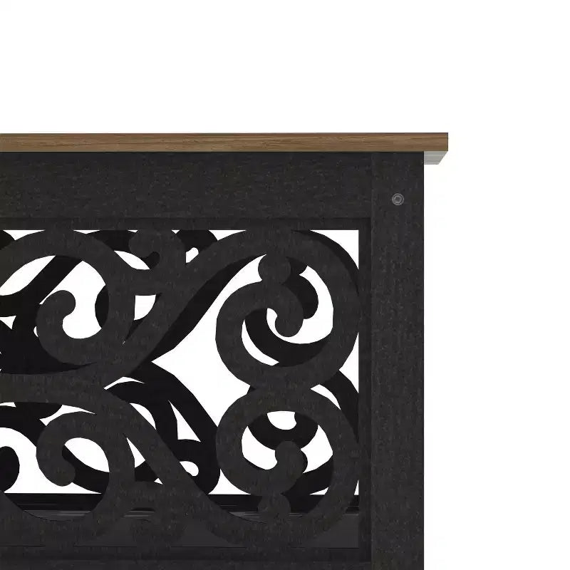 Tavolino da caffè quadrato Galano con pannelli decorativi intagliati e ripiano inferiore 34,9 L x 34,9 P x 17,1 A