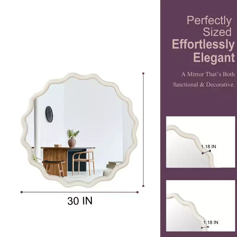 Specchio decorativo rotondo ondulato GDFStudio Nivelle