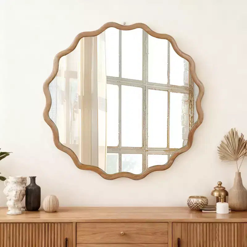 Specchio decorativo rotondo ondulato GDFStudio Nivelle