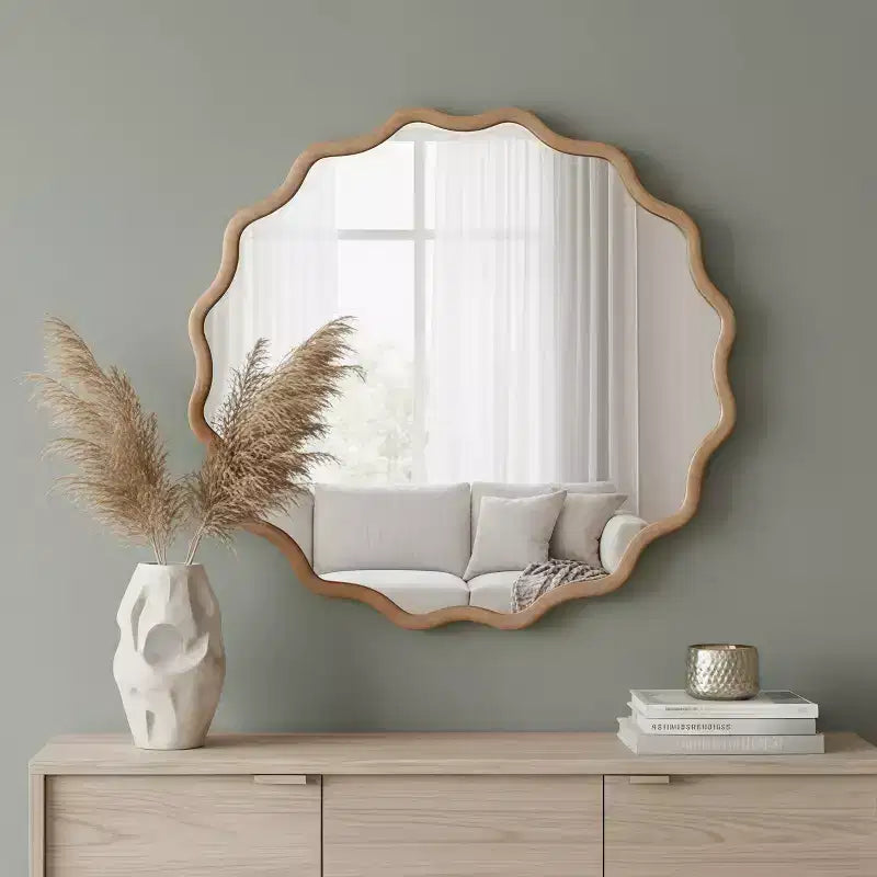 Specchio decorativo rotondo ondulato GDFStudio Nivelle